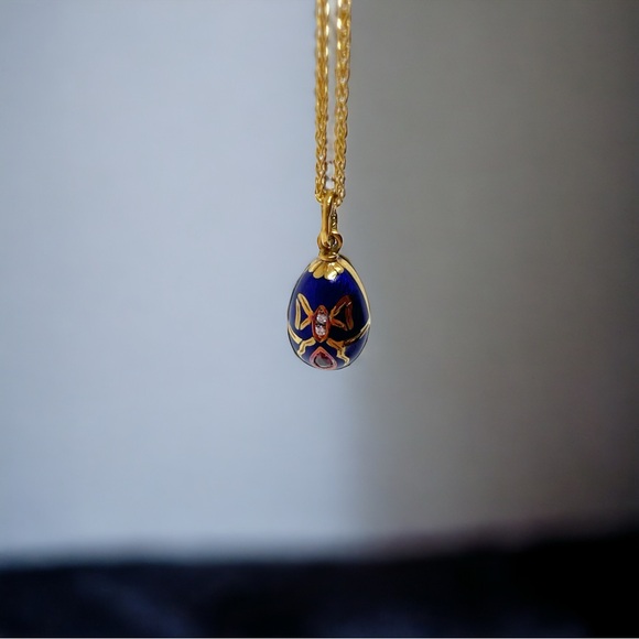 Authentic Faberge Egg 18K Ruby And Diamond Necklace - Picture 2 of 9